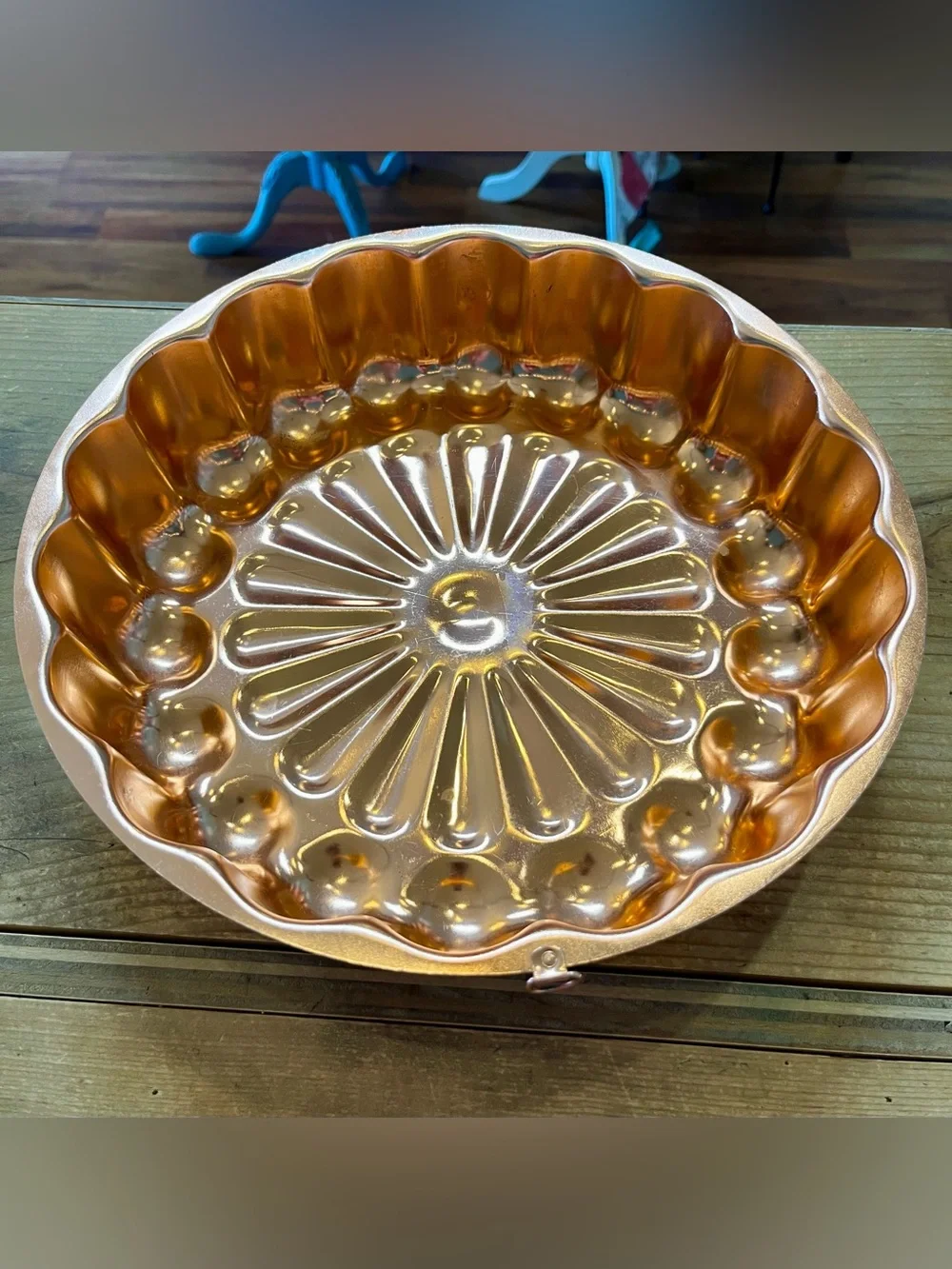 Vintage Copper Tone Jello Mold Cake Pan 10”
